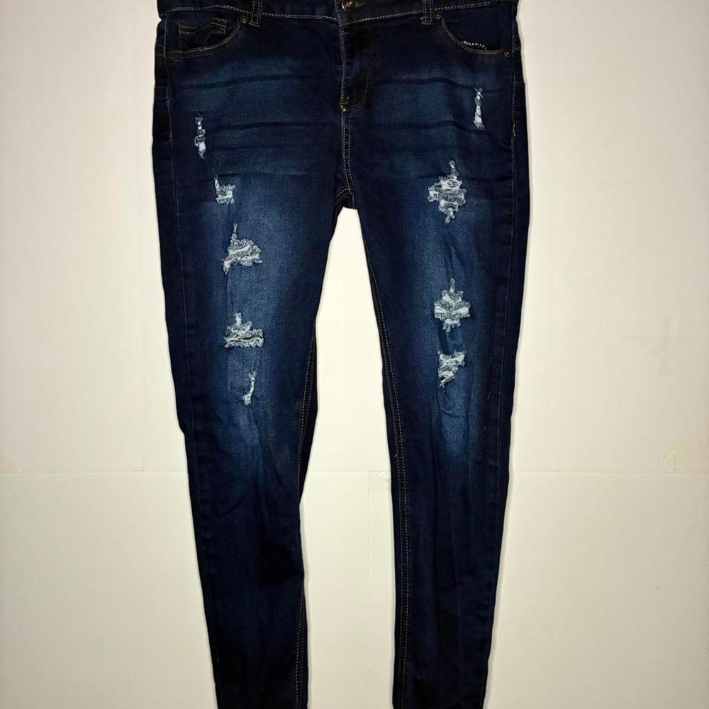 Wax Jean Butts I Love You Distressed Skinny Jeans